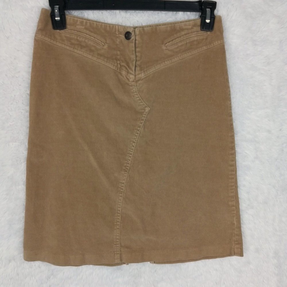 Guess Jeans Womens Pencil‎ Skirt Beige Corduroy Above Knee Stretch 26
